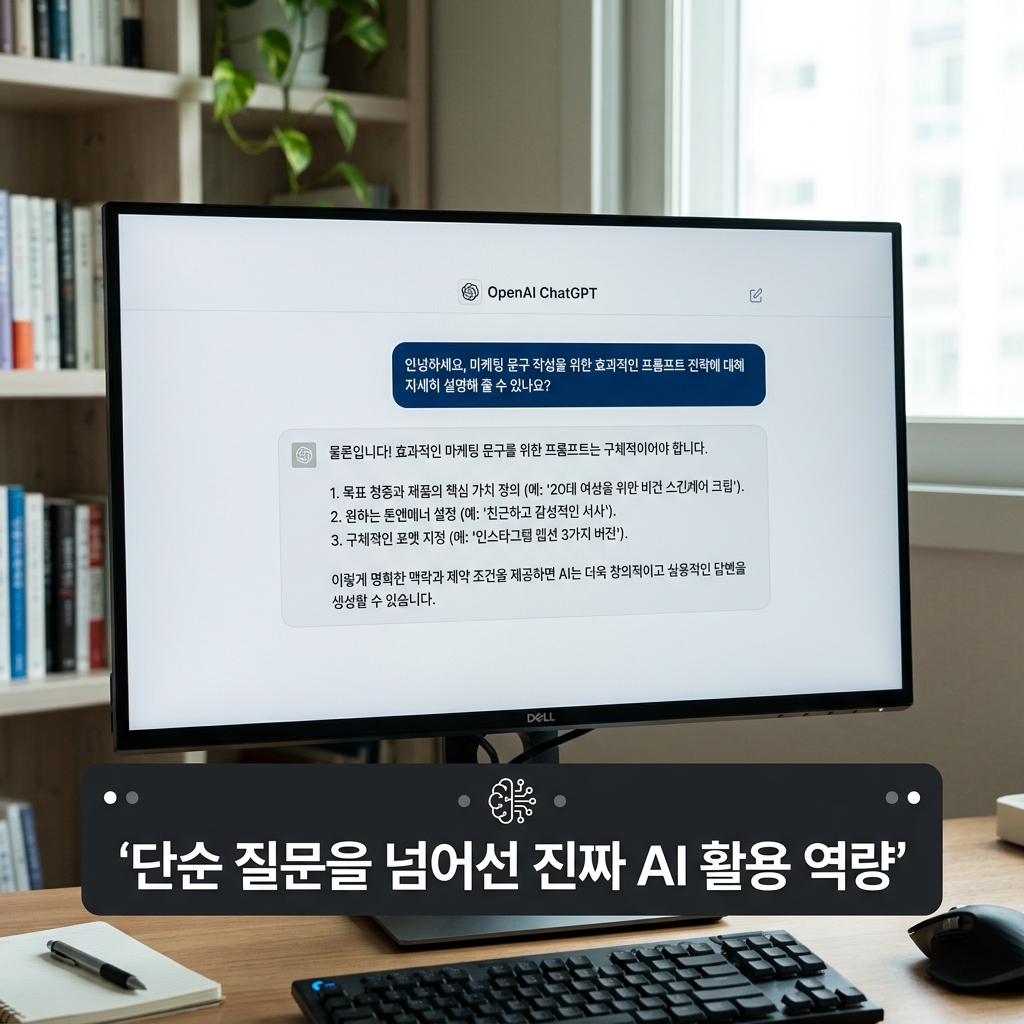 단순한 명령어 입력만으로는 미래의 핵심 역량인 AI 리터러시를 기르기 어렵습니다.|536