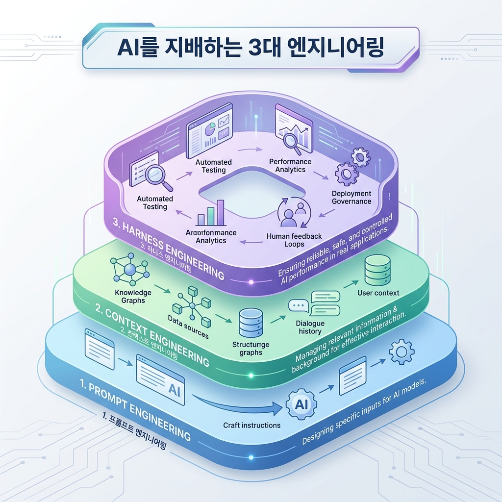 AI 교육의 3대 핵심 레이어: 프롬프트, 컨텍스트, 하네스 엔지니어링의 구조|546